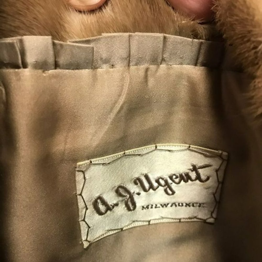 AJ Ugent Autumn Haze Emba Natural Brown Mink Coat - Picture 15 of 16